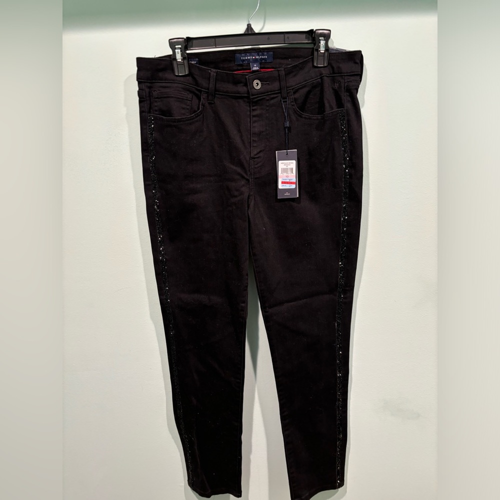 Tommy Hilfiger black jeans with beading